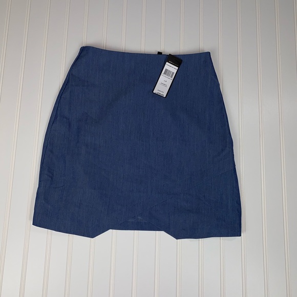 BCBGMAXAZRIA Dark Chambray Comb Skirt 2 NWT - Picture 4 of 10